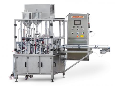 Automata tégelytöltő gép, joghurttöltő, tejföltöltő, kefírtöltő, sajtkrém töltő, vajkrém Automata tégelytöltő gép, joghurttöltő, tejföltöltő, kefírtöltő, sajtkrém töltő, vajkrém