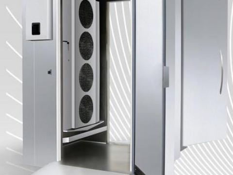 Pékségi élelmiszergyártó sokkoló/fagyasztó kamra külső aggregáttal, 20xGN1/1 kocsi (2 db fér bele), hűs-pékség