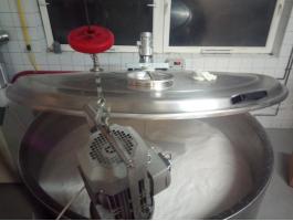 1200 literes rozsdamentes duplafalú sajtkád/joghurtkád eladó